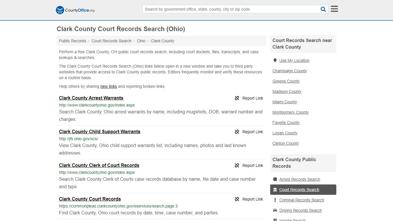 Court Records Search - Clark County, OH (Adoptions, Criminal, Child ...